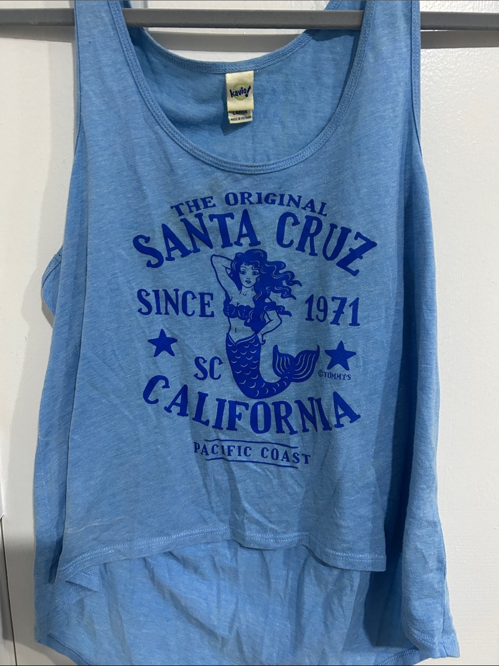 Mossimo Supply Co. Light Blue Tank with Navy Santa Cruz Graphic